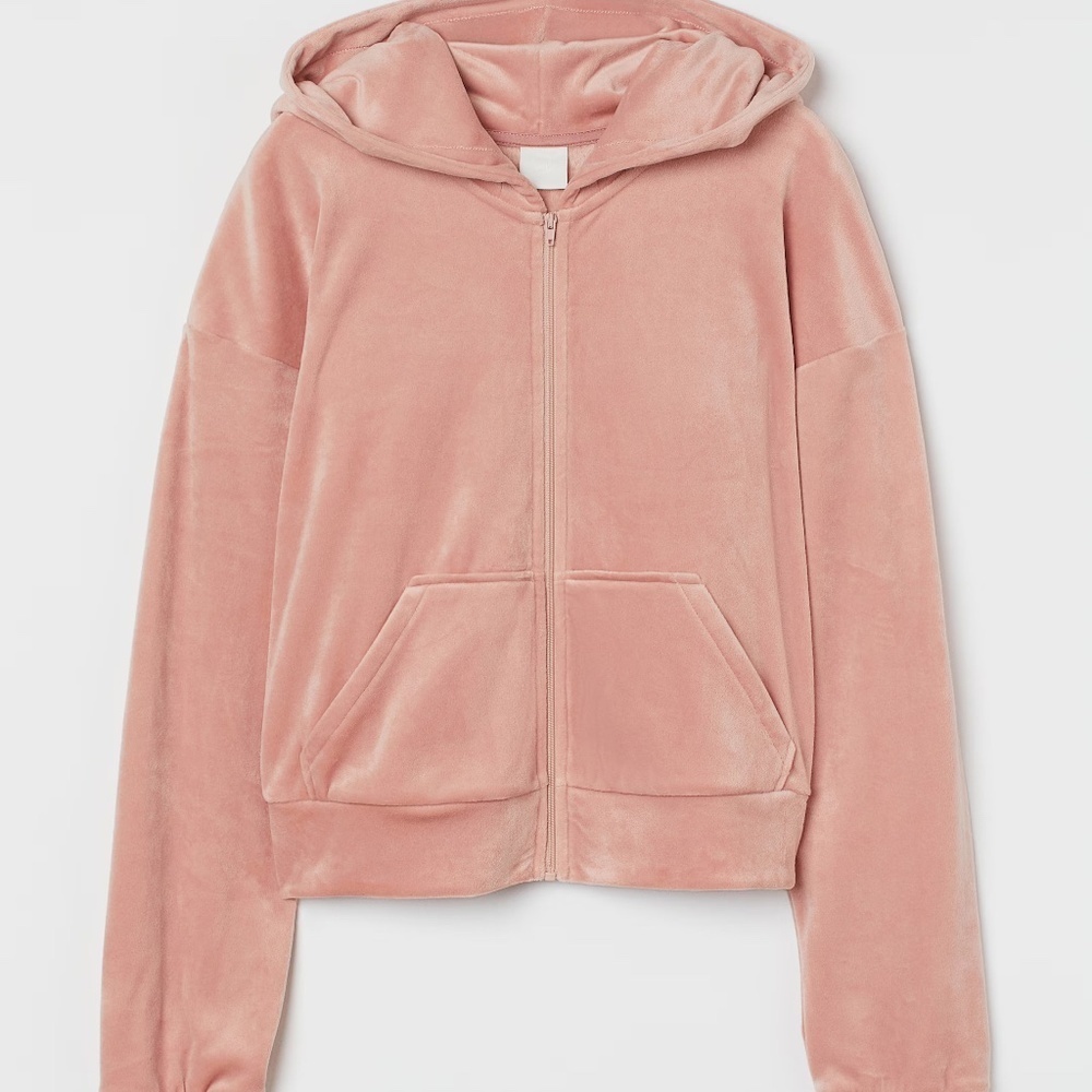 Juicy Couture Inspired Pink Velour Zip-Through Hoodie Matching Shorts Available
